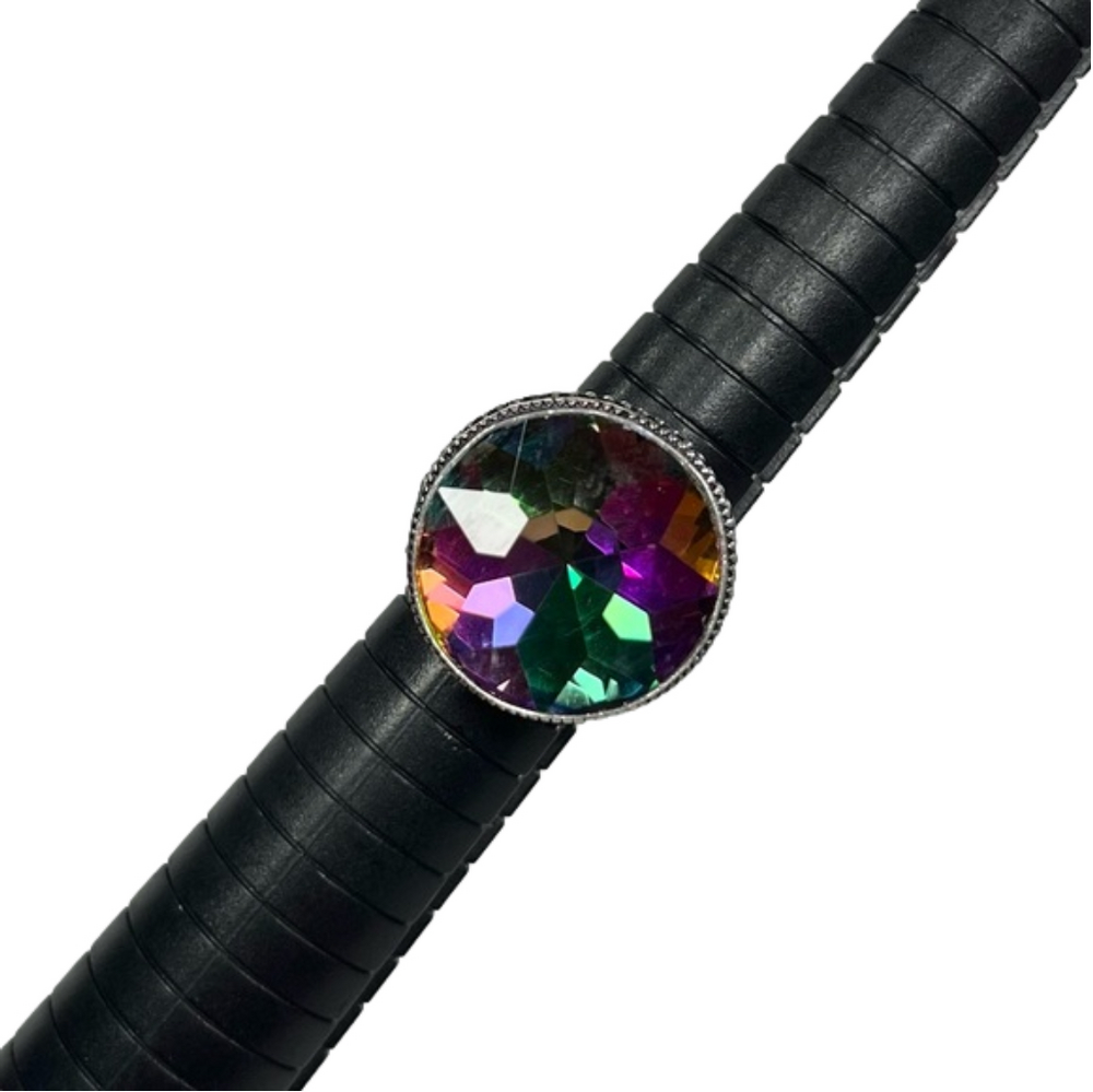 Mystic Topaz 925 Synthetic Gemstone Ring size 6.75